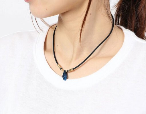 phiten rakuwa metax teardrop necklace blue